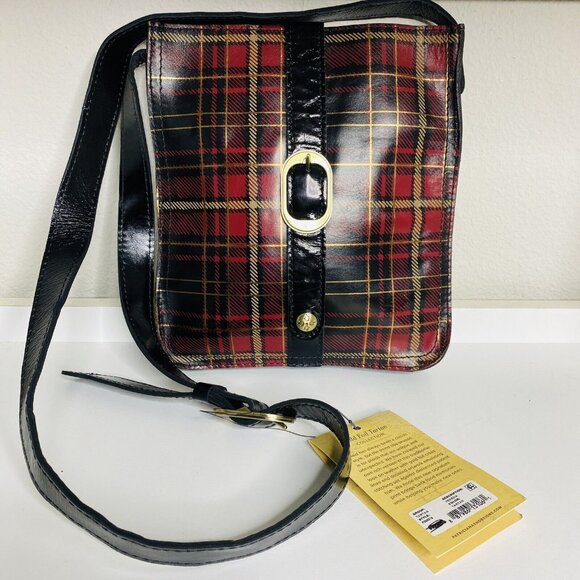 NWT Patricia Nash Venezia Pouch Bag Signature Plaid Crossbody Genuine Leather - Picture 1 of 9